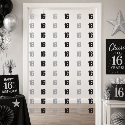 Sparkling 16th Birthday 5FT Hanging Decorations - 6PK